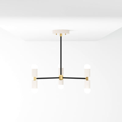 Chicago Chandelier, Handcrafted 6 Light Mid-Century Ceiling Lighting ...